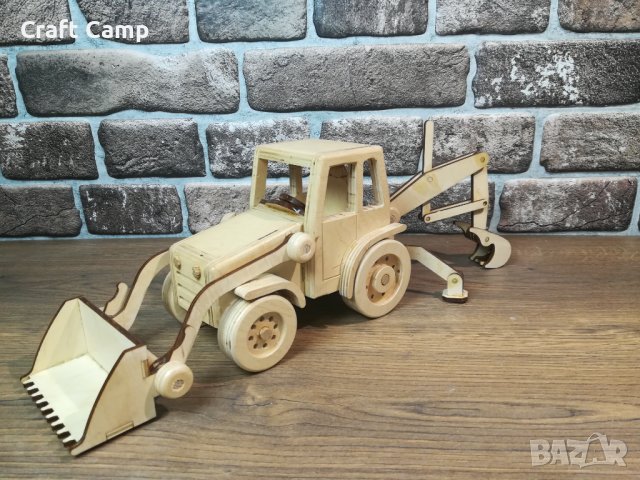 Дървен макет на Багер - Craft Camp, снимка 10 - Коли, камиони, мотори, писти - 43281737