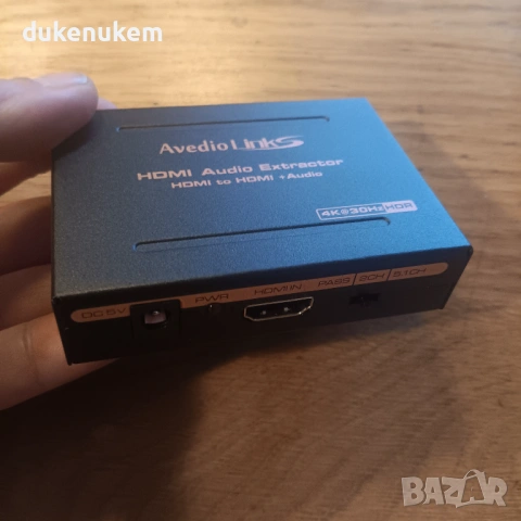 HDMI Audio Extractor 4K – HDMI към Optical Toslink + RCA аудио, снимка 8 - Други - 53274431