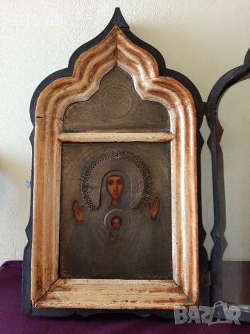 Старинна Икона на Богородица - 19в. , снимка 3 - Антикварни и старинни предмети - 33514497