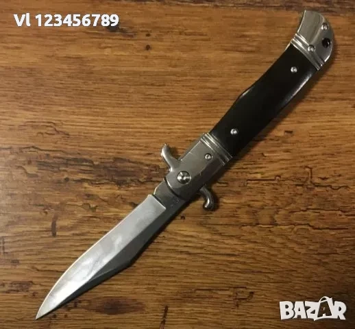 Сгъваем автоматичен ловен нож с метален гард 120x240, снимка 3 - Ножове - 52265414