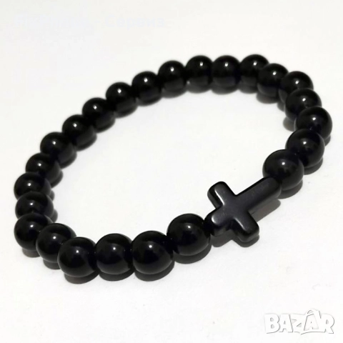 Унисекс гривна с мъниста и кръст