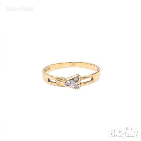 Златен дамски пръстен 1,72гр. размер:56 14кр. проба:585 модел:20573-1, снимка 1 - Пръстени - 43010947