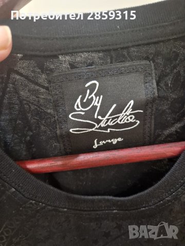 Луксозна мъжка тениска - M размер в черен цвят + еко кожа, снимка 7 - Тениски - 44031764