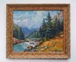 Пейзаж от Рила планина, стара картина, маслени бои, снимка 1 - Картини - 43812609