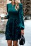 Дамска елегантна кадифена рокля с кръгло деколте, 2цвята - 024, снимка 5
