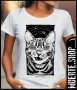 Дамска тениска с щампа HYPNOTIC CAT, снимка 1 - Тениски - 44002397