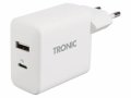 TRONIC® 30 W зарядно с USB-A и USB-C PD за мобилни телефони, таблети, четци на електронни книги и др, снимка 1 - Оригинални зарядни - 37850465