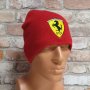 Нова зимна шапка на автомобилната марка Ferrari (Ферари) в червен цвят, снимка 2