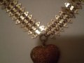 рядак  възрожденски накит от дубле с пандетев сърце, снимка 13