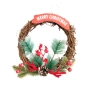 6252 Коледен венец за врата Merry Christmas, 22 см, снимка 1