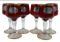 Murano Italy   Circa 1957  Bischoff Cordials Venetian Italian set with  Ruby Red end 18 k Код P1662, снимка 9