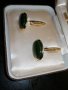 Мъжки позлатени копчета за ръкавели - Greenstone (Нефрит), снимка 4