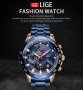 LIGE Мъжки елегантен бизнес часовник+оригинална кутия, снимка 13