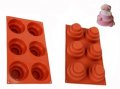3D 6 бр Триетажна торта на етажи малки кексчета мъфини силиконов молд форма фондан шоколад гипс, снимка 3