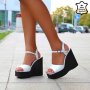 Сандали на платформа - бяла ЕСТЕСТВЕНА кожа - 55-100, снимка 2