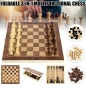 Дървен шах 3-в-1 с три класически игри: Шах Табла и Дама в 2 размера, снимка 1