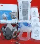 3М полумаска 6100S или 6300L,филтър активен 6057,фиксатор 501,прахов филтър 5935, снимка 1