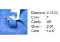 Златен дамски пръстен с диамант 0,13Ct. чистота:VS размер:54 модел:34035-1, снимка 3