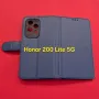 Honor 200 Lite 5G калъф страничен с прегради и закопчаване тъмно син, снимка 1