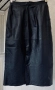 VINTAGE черна кожена миди пола, уникален дизайн, снимка 6