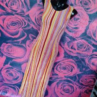 Цветна кенарена дълга рокля S/M, снимка 5 - Рокли - 37895960