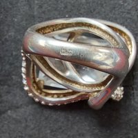 Сребърен пръстен с огромен циркон / проба 925 , снимка 11 - Пръстени - 32717581