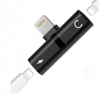 Преходник за iPhone lighining(м)/lighining(ж) + JACK(ж) 3,5mm, снимка 1 - USB кабели - 32546333