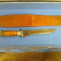 Ловен нож с кания от естественна кожа, снимка 3 - Ножове - 38306530