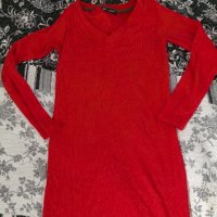 Червена рокля рипс , снимка 1 - Рокли - 43465411