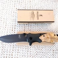Browning X50  Сепия - сгъваем автоматичен масивен нож с дървени чирени и  метални елементи сепия , снимка 1 - Ножове - 34892765
