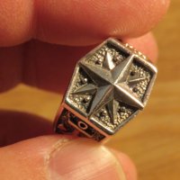 Стар мъжки сребърен пръстен с котва - морски за ценители, моряци и колекционери . , снимка 3 - Пръстени - 27109734