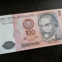 Банкнотa - Перу - 100 интис UNC | 1987г., снимка 1 - Нумизматика и бонистика - 26896505