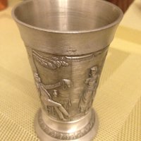 Старинна немска чаша от калай серия Lindenwirthin , снимка 6 - Колекции - 43201328