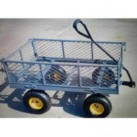 Метална градинска количка, с отваряеми странични панели, снимка 1 - Градинска техника - 38530908