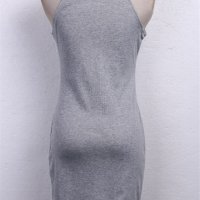 Дамска секси рокля пола горнище без ръкави и рамена блуза риза тънка материя къса мини рокля тениска, снимка 4 - Рокли - 37664019