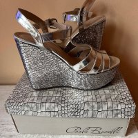 Paolo Bocelli Сребристи обувки на платформа 38 размер 🖤, снимка 4 - Дамски обувки на ток - 44047700