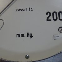 Манометър Ø160 mm, 0-200 mm.Hg, снимка 6 - Резервни части за машини - 34902737