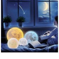 3D Лампа Impostore Луна, LED, Портативнa, 10 см..15-40 лева, 20 см 55 лева, снимка 4 - Настолни лампи - 27627253