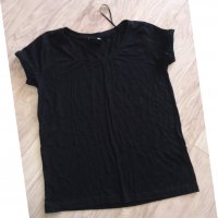 Черна блуза НМ р.XS/S, снимка 1 - Тениски - 32559595