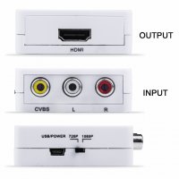 AV към HDMI адаптер конвертор преобразовател на видео и аудио - КОД 3718, снимка 2 - Друга електроника - 37162369