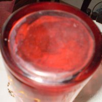Ръчно Рисувана Голяма Стъклена Червена ваза, снимка 7 - Антикварни и старинни предмети - 40485308