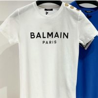 Бяла тениска  Balmain код BR274, снимка 1 - Тениски - 35352900