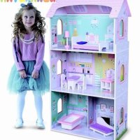 Приказна дървена къщичка с мебели Anna Moni Toys 4121, снимка 1 - Играчки за стая - 44102349