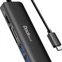 Dockteck USB C хъб, HyperExtended 6-в-1 докинг, 4K 60Hz HDMI, 100W PD, 2хUSB 3.0 , снимка 1 - Други - 35108910