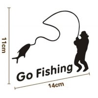  Go Fishing риболов рибар стикер лепенка за автомобил кола скорпион, снимка 2 - Аксесоари и консумативи - 26232962