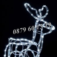 Коледен светещ елен, коледна украса, бяла светлина, снимка 2 - Декорация за дома - 43183930