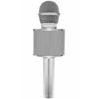 Караоке микрофон със сребрист високоговорител, снимка 4 - Микрофони - 36798846