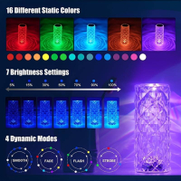 LED кристална настолна лампа 16 цвята, снимка 4 - Лед осветление - 44858424