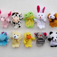 10 малки плюшени фигурки за пръсти куклен театър животни, снимка 4 - Плюшени играчки - 33251873