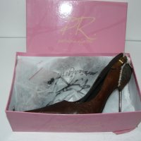 Patrizia Rigotti обувки висок ток, 10см, кожа и текстил – 38 номер, 258мм, снимка 14 - Дамски елегантни обувки - 28750757